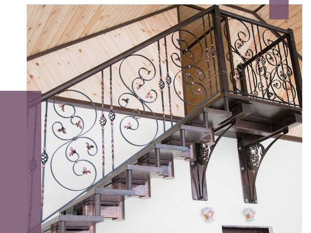 Кованые лестницы в Туймазы от 79482 руб. под ключ