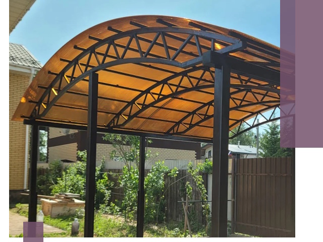 Изготовление навесов под ключ в Туймазы из качественных материалов