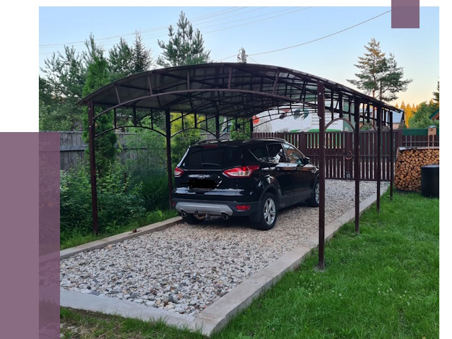 Навесы для автомобиля в Туймазы от 13094 руб.  | ПРОЛЁТ-Тмз