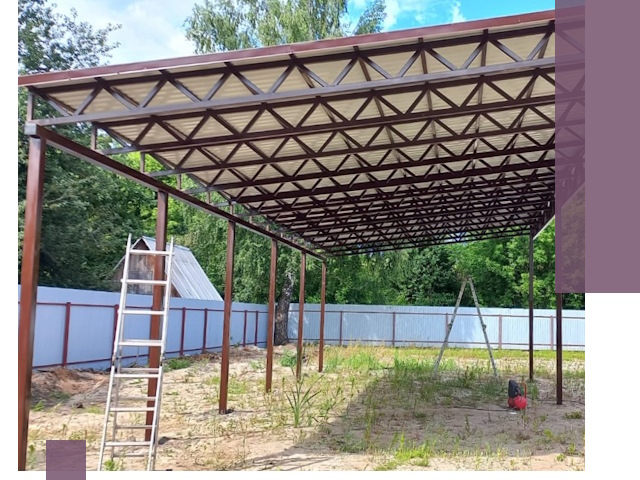 Односкатные навесы под ключ в Туймазы — изготовление и монтаж