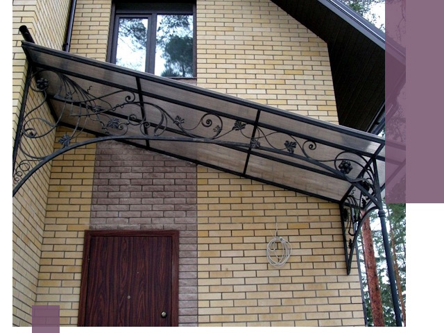 Односкатные козырьки из металла под ключ в Туймазы