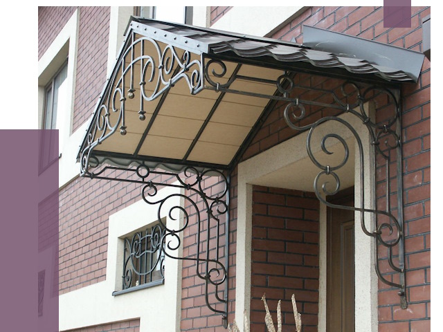 Двускатные козырьки в Туймазы под ключ от 12738 руб.