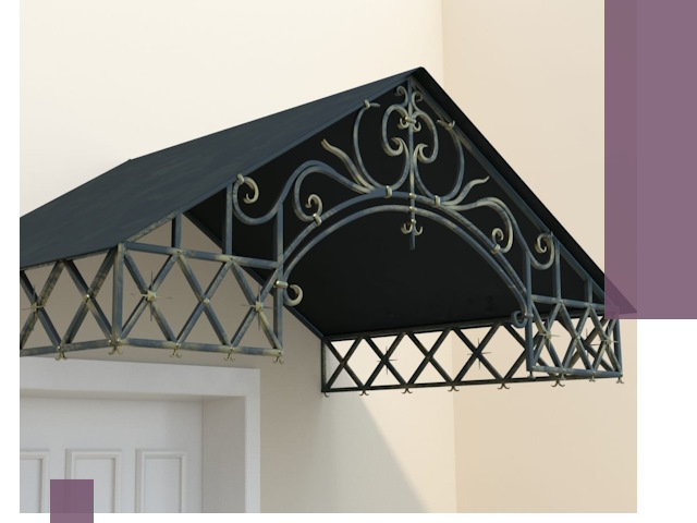 Двускатные металлические козырьки под ключ в Туймазы