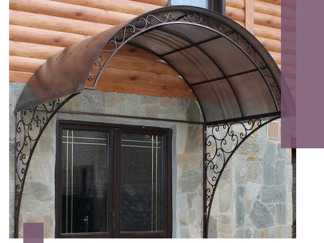 Арочные козырьки под ключ в Туймазы: изготовление и монтаж